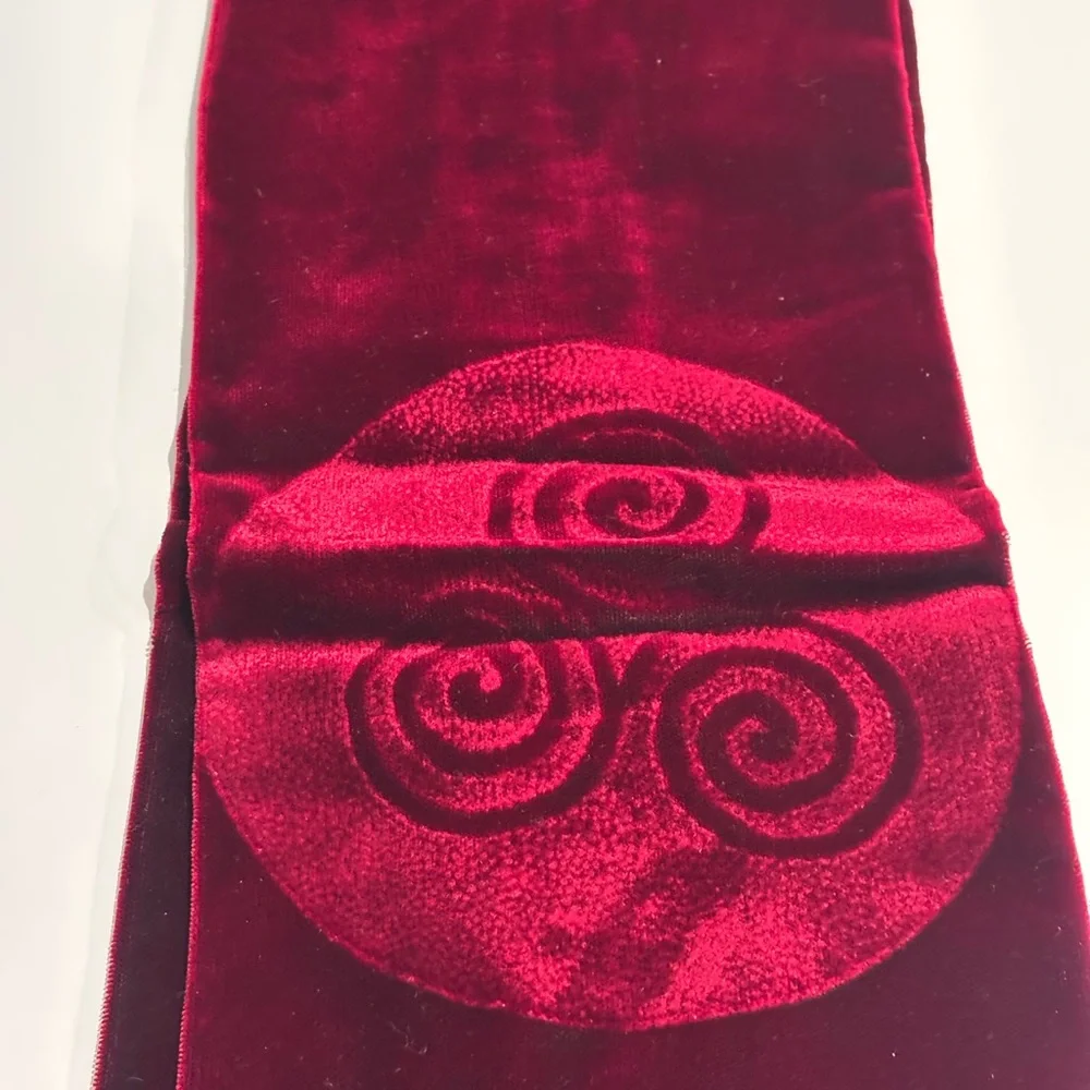 NWOT Imogene Velvet Scarf Handmade Ireland Celtic Spiral Burgundy